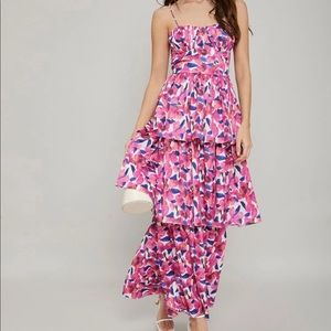 MOTF floral layered/tiered bustier dress